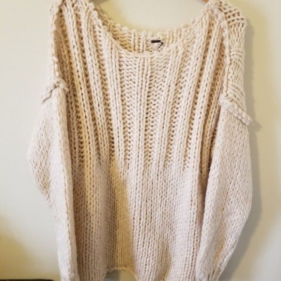 Free People Be There Pullover Cozy Sweater Cream - Picture 7 of 12